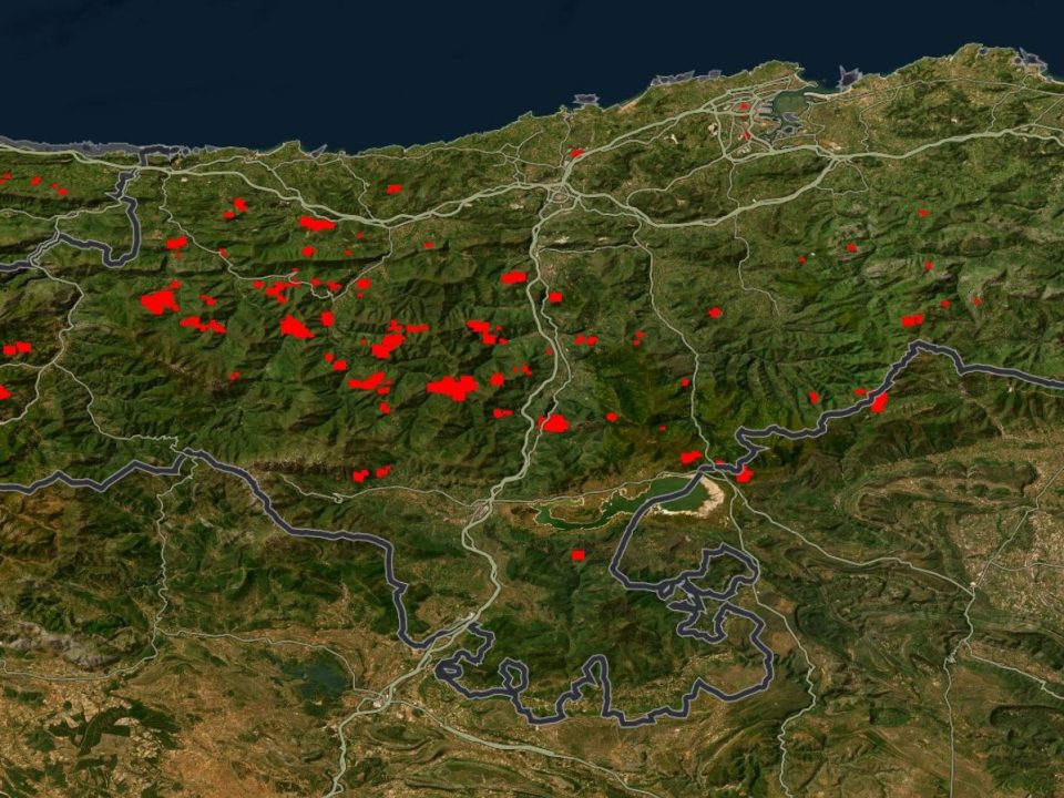 Localización de los incendios declarados en Cantabria desde el 4 de abril